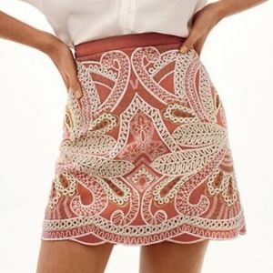 Anthropologie Clotilde Beaded Mini Skirt
